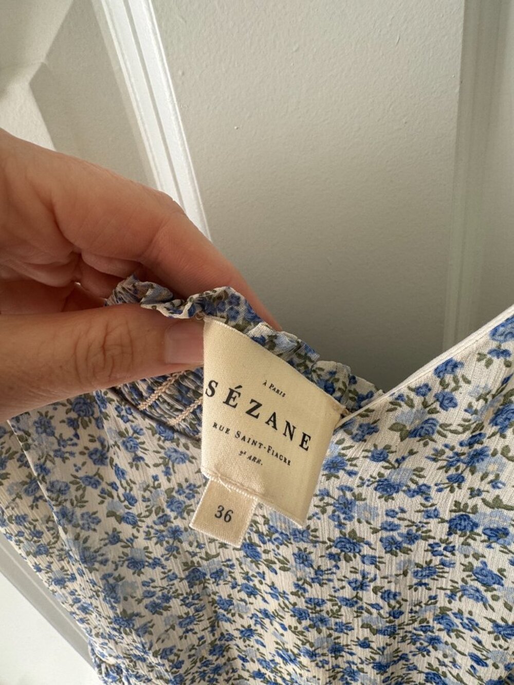 Sezane Phily Dress - Blue Flowers - Size S / 4 / 36 - Picture 5 of 5